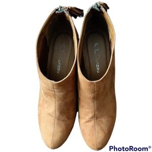 Suede ankle boot with wedge sole